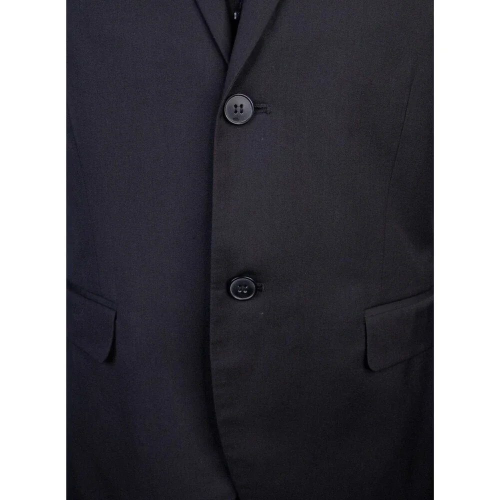 H&M Mens Blazer Jacket Size 42R Slim Fit Black Sport Coat Two Button Poly